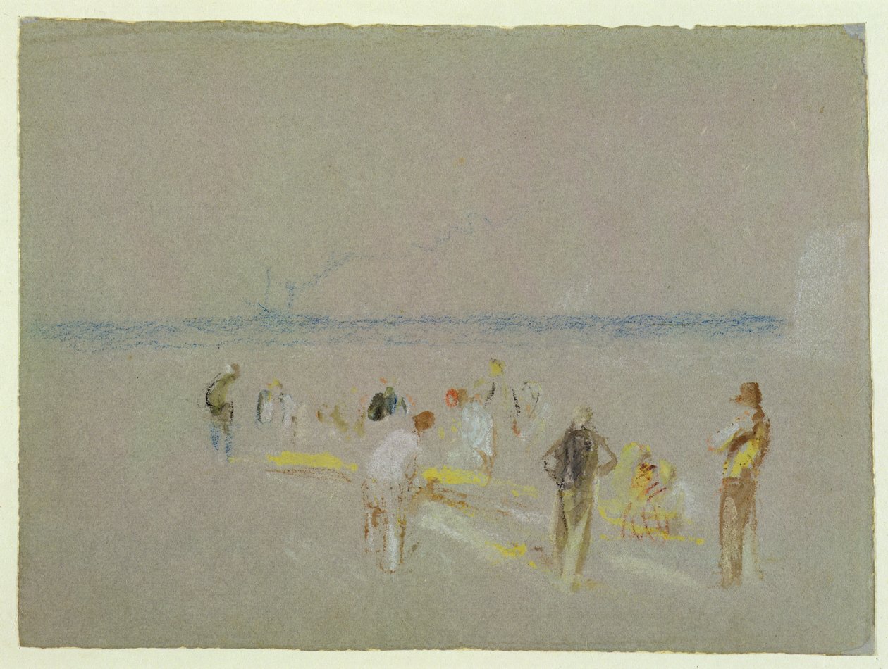 Cricket on the Goodwin Sands (kreda, wc i kolor nadwozia na papierze) autorstwa Joseph Mallord William Turner