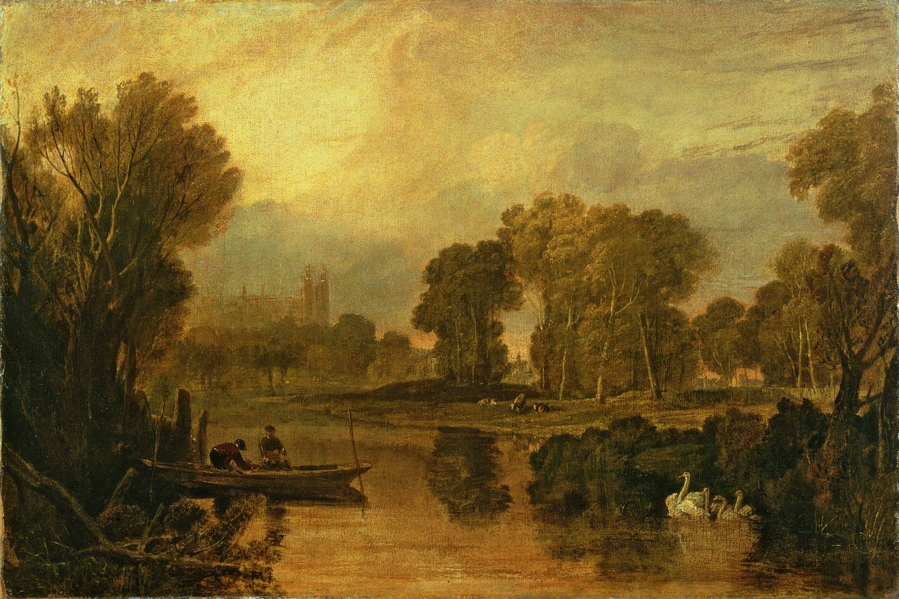 Eton College z rzeki lub Tamizy w Eton, c.1808 autorstwa Joseph Mallord William Turner