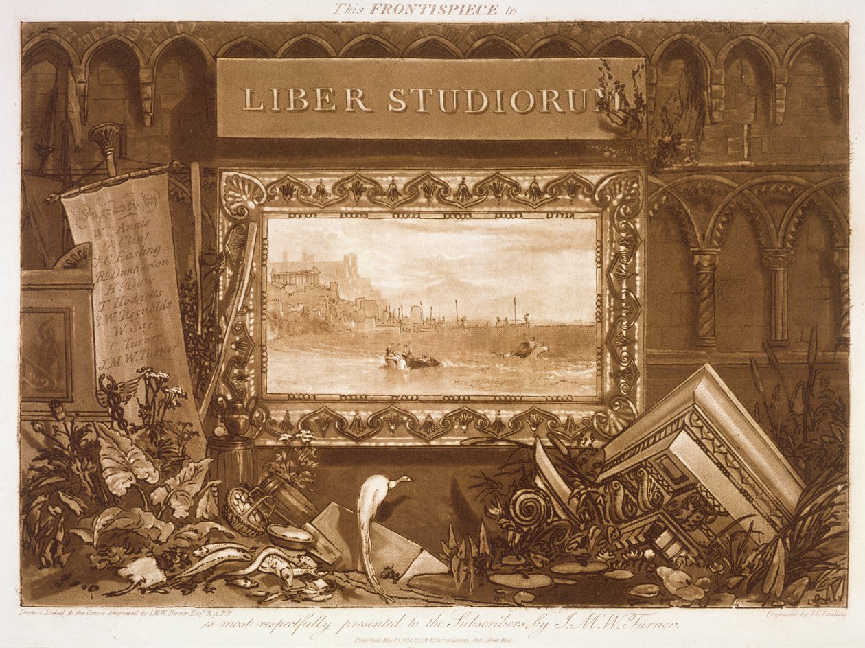 F.1.I Frontyspis do „Liber Studiorum” przedstawiający wyjazd Europy z Tyru, ryty J.C. Easling, 1812 autorstwa Joseph Mallord William Turner