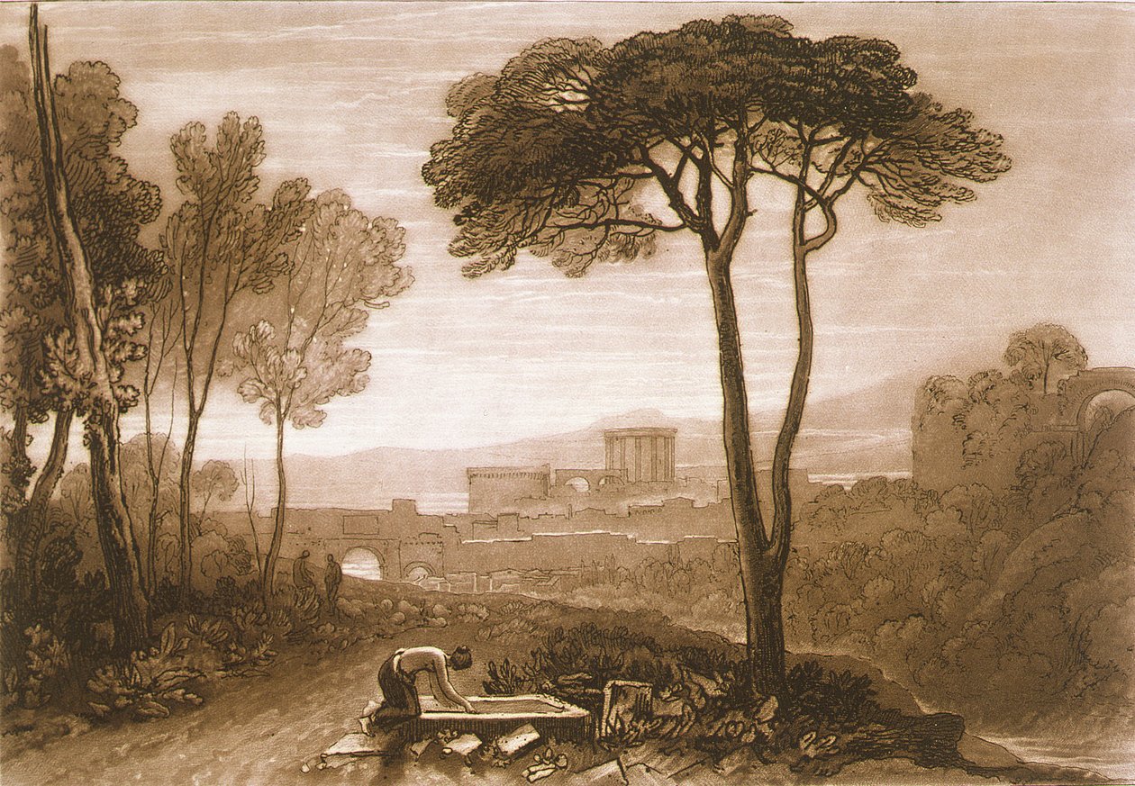 F.38.I Scena w Campagna, z "Liber Studiorum", wyryta przez Williama Saya, 1812 r. autorstwa Joseph Mallord William Turner