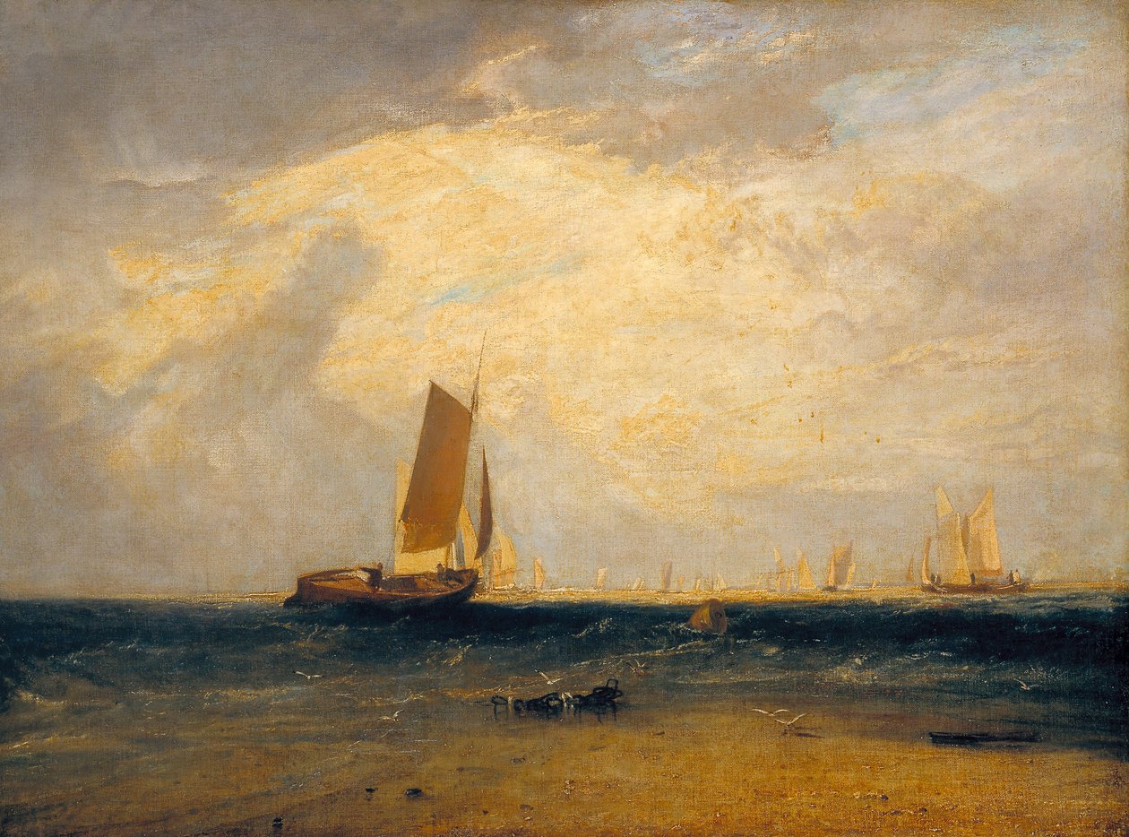 Wędkowanie na Blythe-Sand, nadchodzi przypływ autorstwa Joseph Mallord William Turner