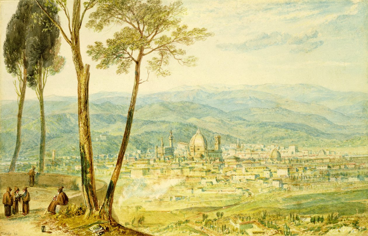 Florencja od drogi do Fiesole autorstwa Joseph Mallord William Turner