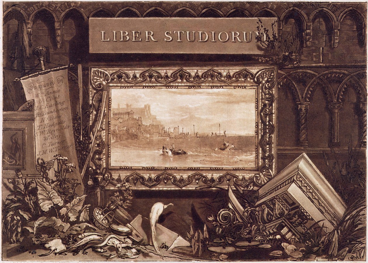 Frontyspis do „Liber Studiorum”, rytowany przez J. C. Easlinga (fl.1788-1815) 1812 (akwaforta i mezzotinta) autorstwa Joseph Mallord William Turner