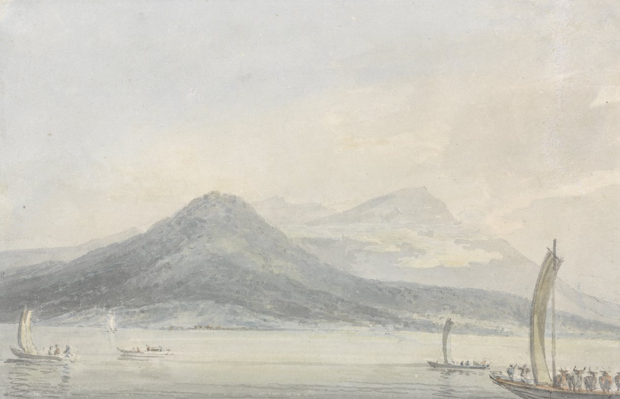 Lago Maggiore z Isola Borromena, ok. 1795 (wc nad grafitem na papierze) autorstwa Joseph Mallord William Turner