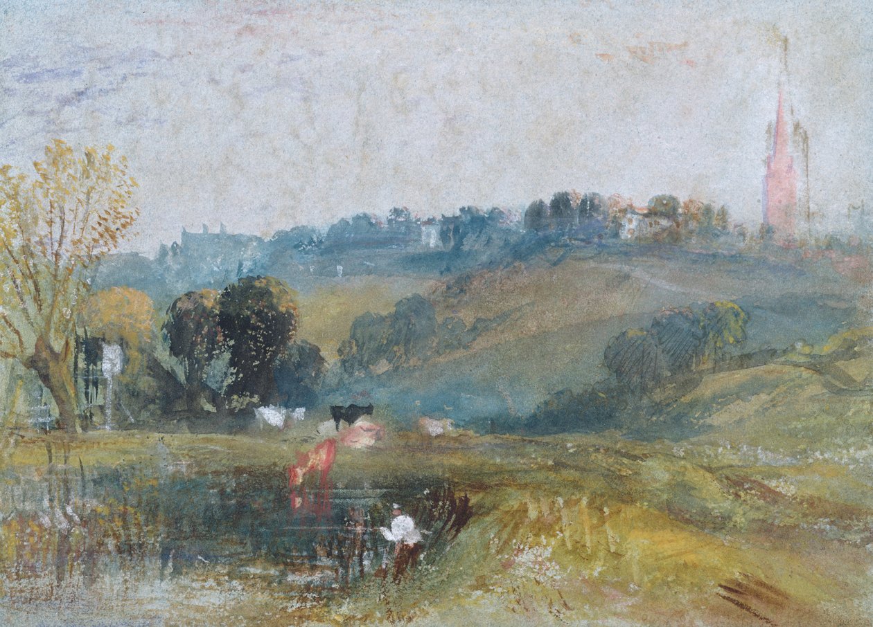 Krajobraz w pobliżu Petworth, c.1828 (gwasz) autorstwa Joseph Mallord William Turner