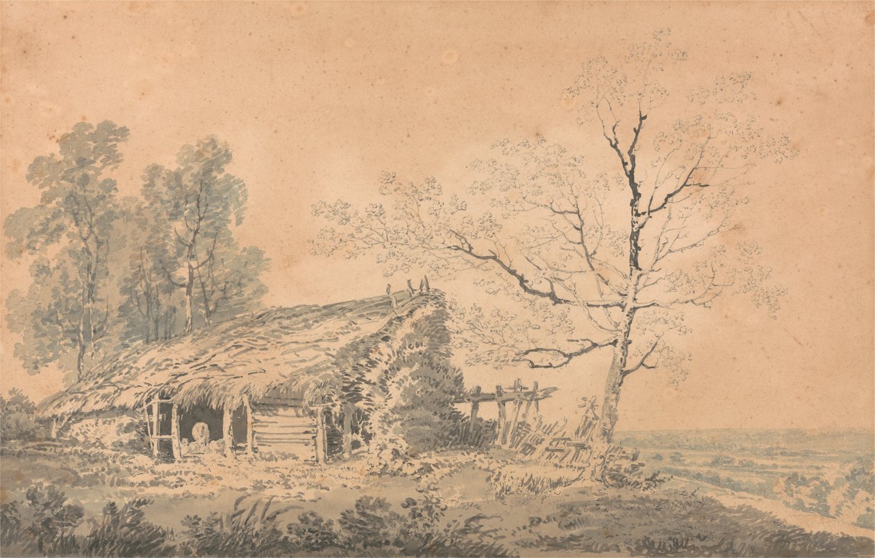 Krajobraz z Barn autorstwa Joseph Mallord William Turner