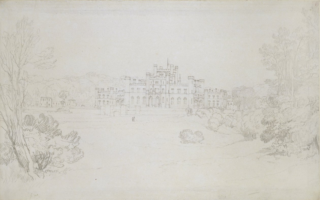 Zamek Lowther, 1809 (grafit na papierze tkanym) autorstwa Joseph Mallord William Turner