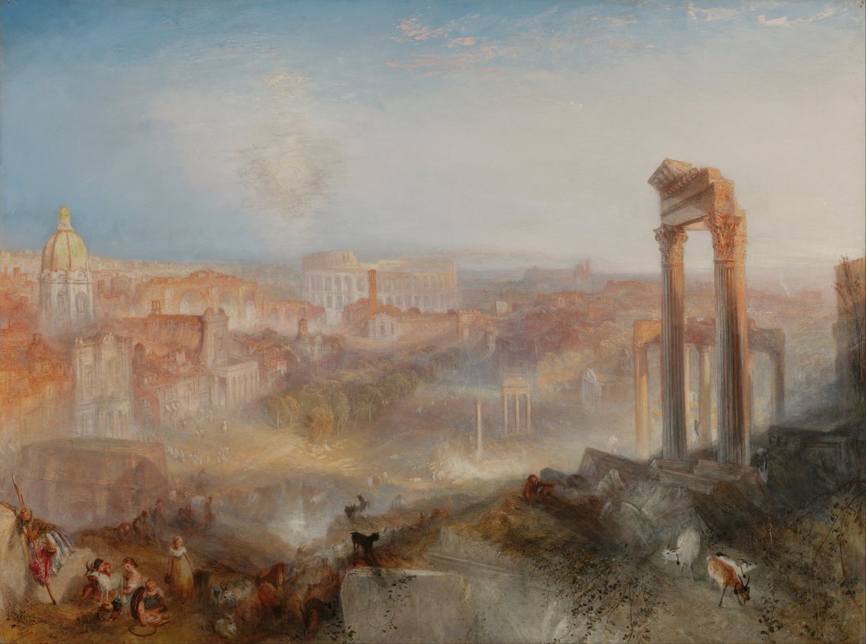 Nowoczesny Rzym-Campo Vaccino autorstwa Joseph Mallord William Turner