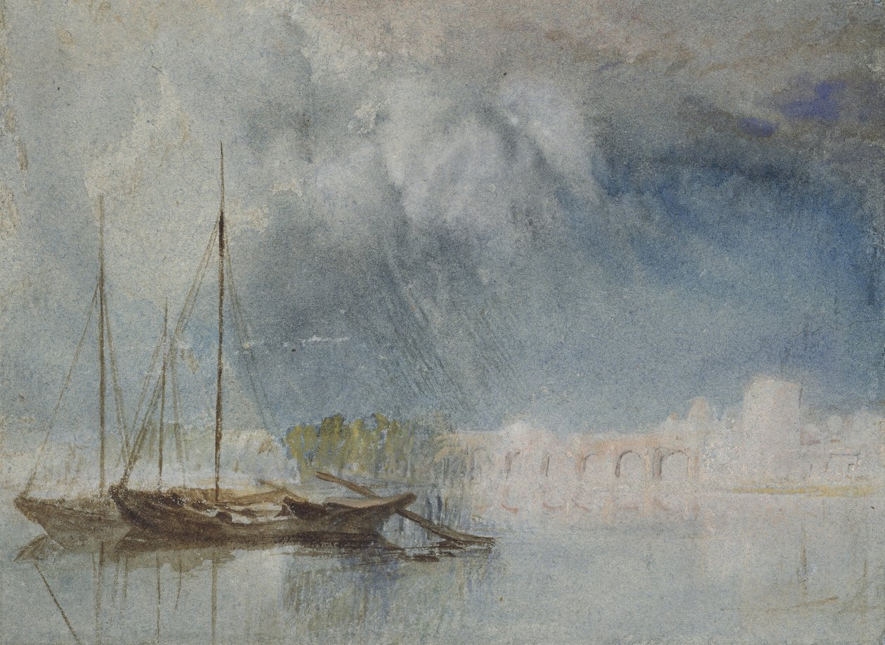 Nantes: Pont Pirmil, ok. 1830 (akwarela z akwarelą, piórem i brązowym tuszem) autorstwa Joseph Mallord William Turner
