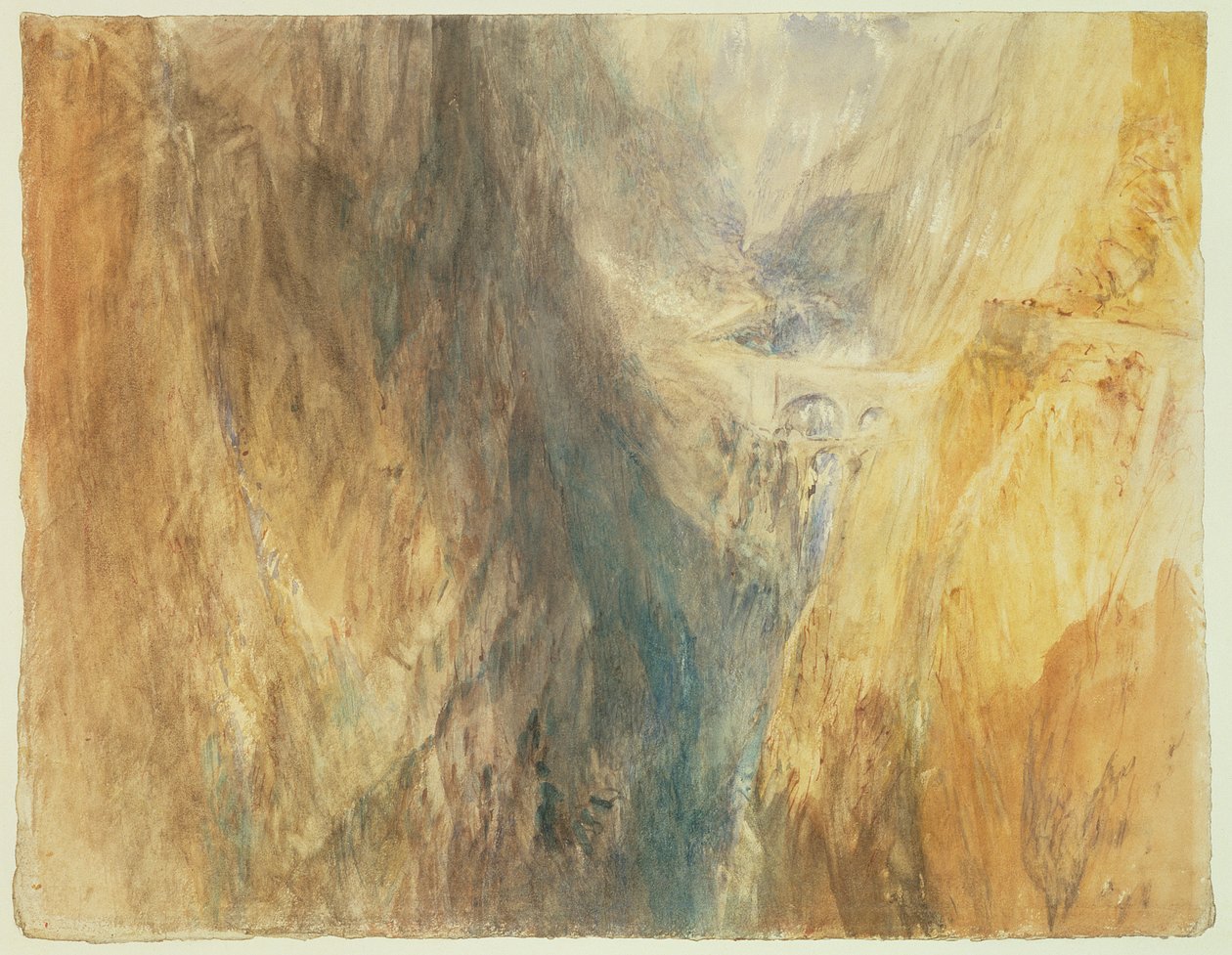 No.0586 Most Diabła, St. Gotthard, ok. 1841 (toaleta i atrament) autorstwa Joseph Mallord William Turner