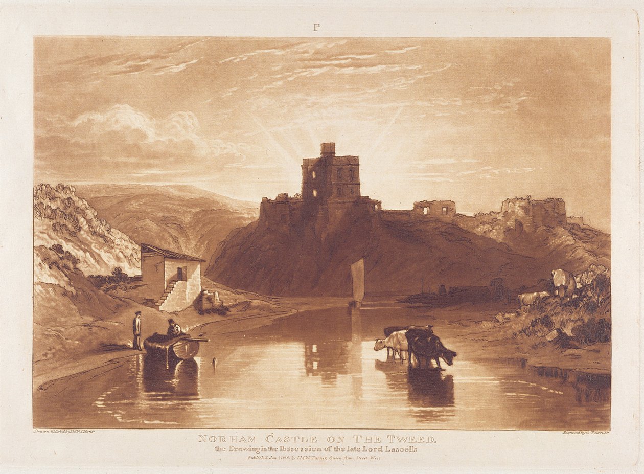 Zamek Norham, ryty przez Charlesa Turnera (1773-1857) 1859-61 autorstwa Joseph Mallord William Turner