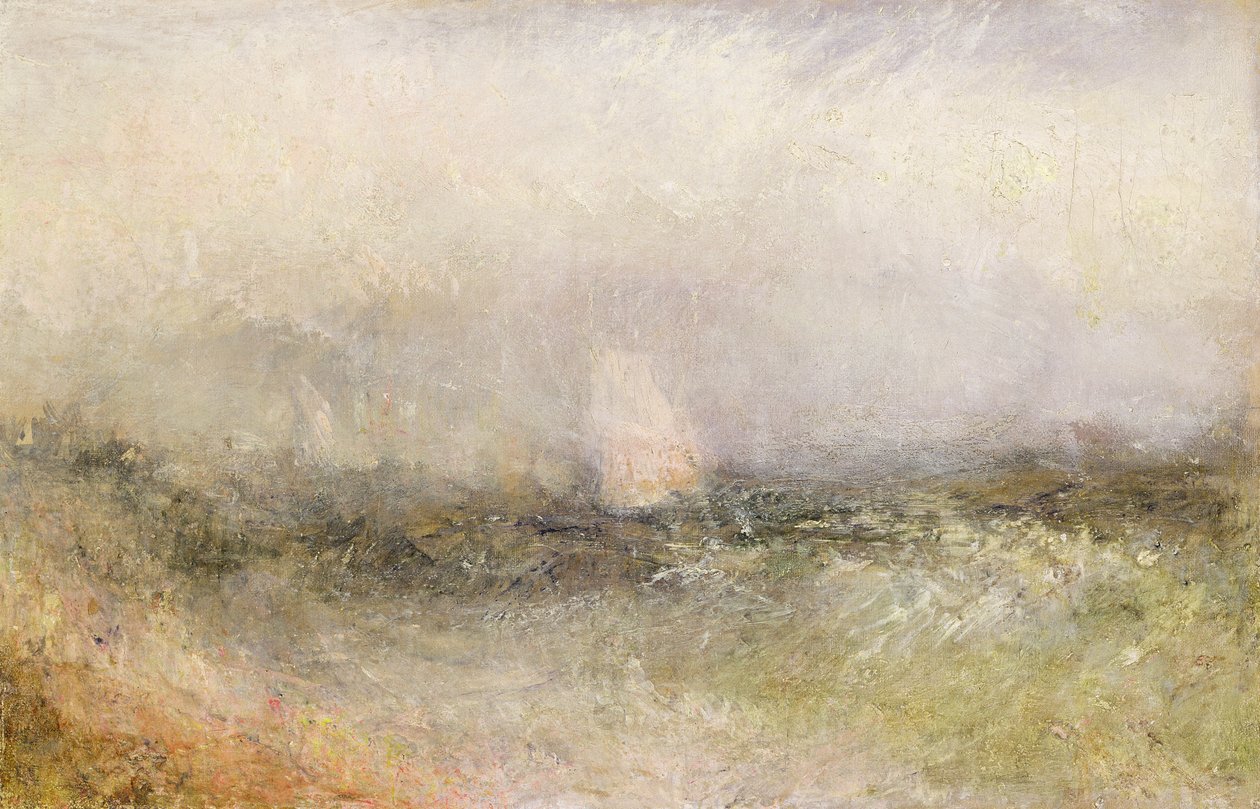 Off the Nore: Wiatr i woda, 1840-5 (olej na papierze nałożony na płótno) autorstwa Joseph Mallord William Turner