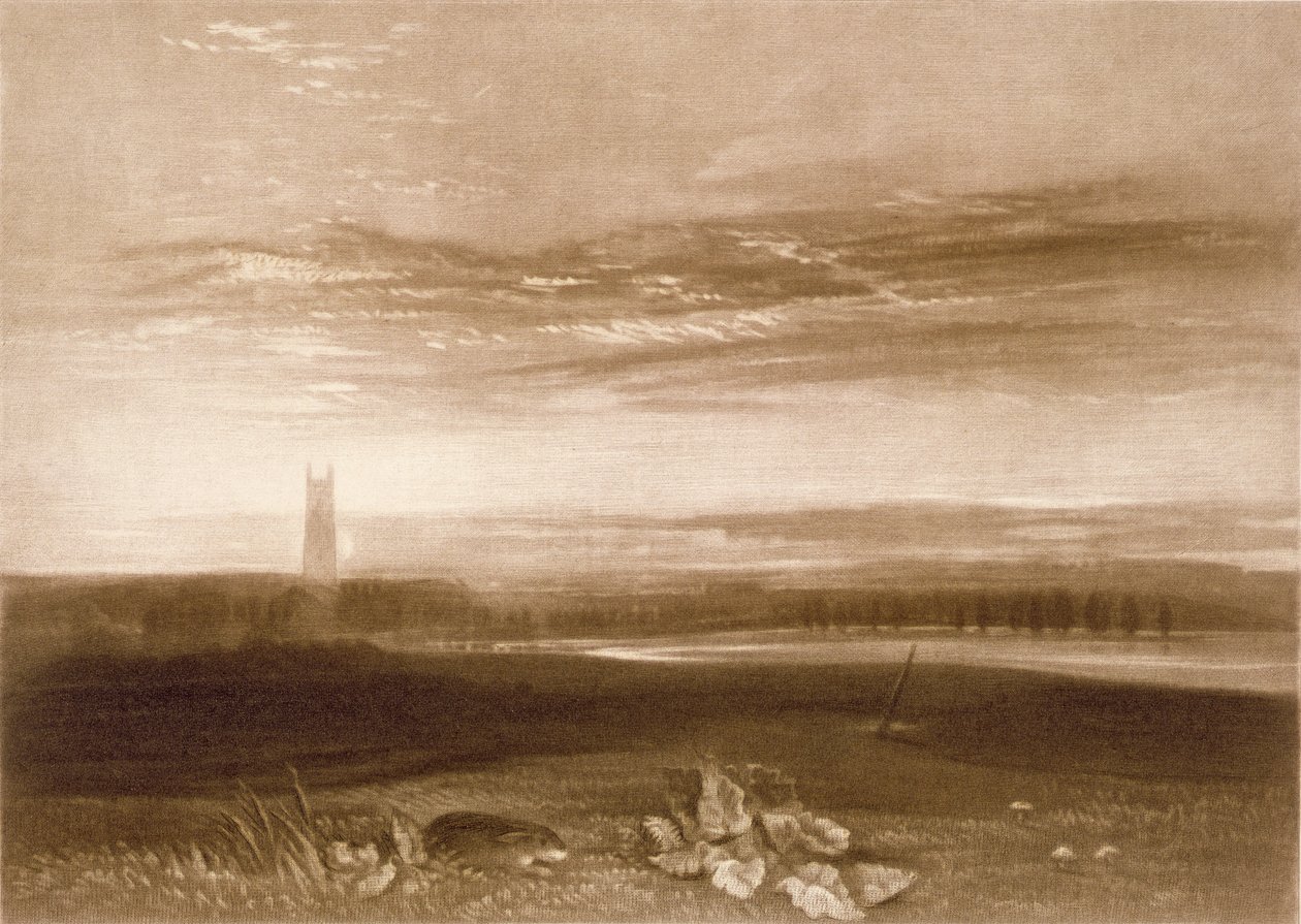 R.809 Katedra w Gloucester, z „Little Liber”, ryty przez artystę, ok. 1826 (mezzotinta) autorstwa Joseph Mallord William Turner