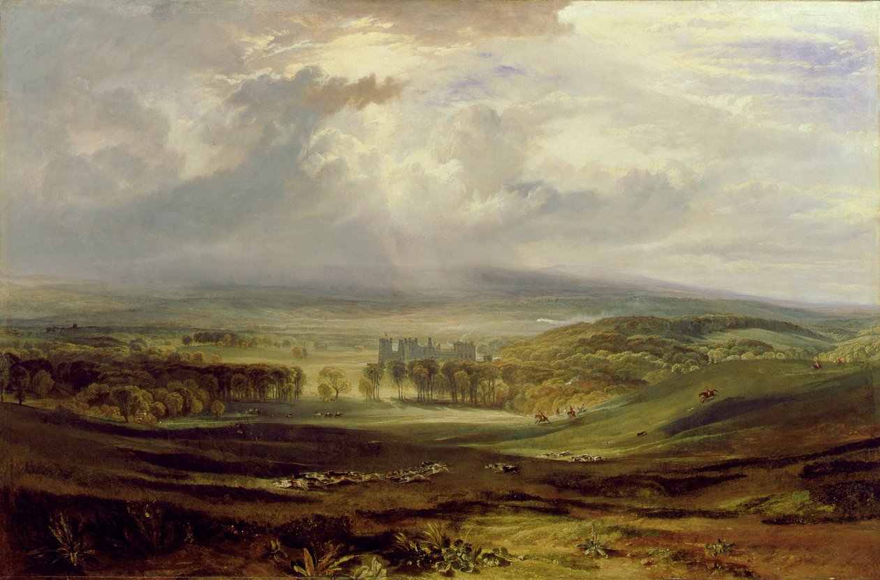Zamek Raby, siedziba hrabiego Darlington, 1817 r. autorstwa Joseph Mallord William Turner
