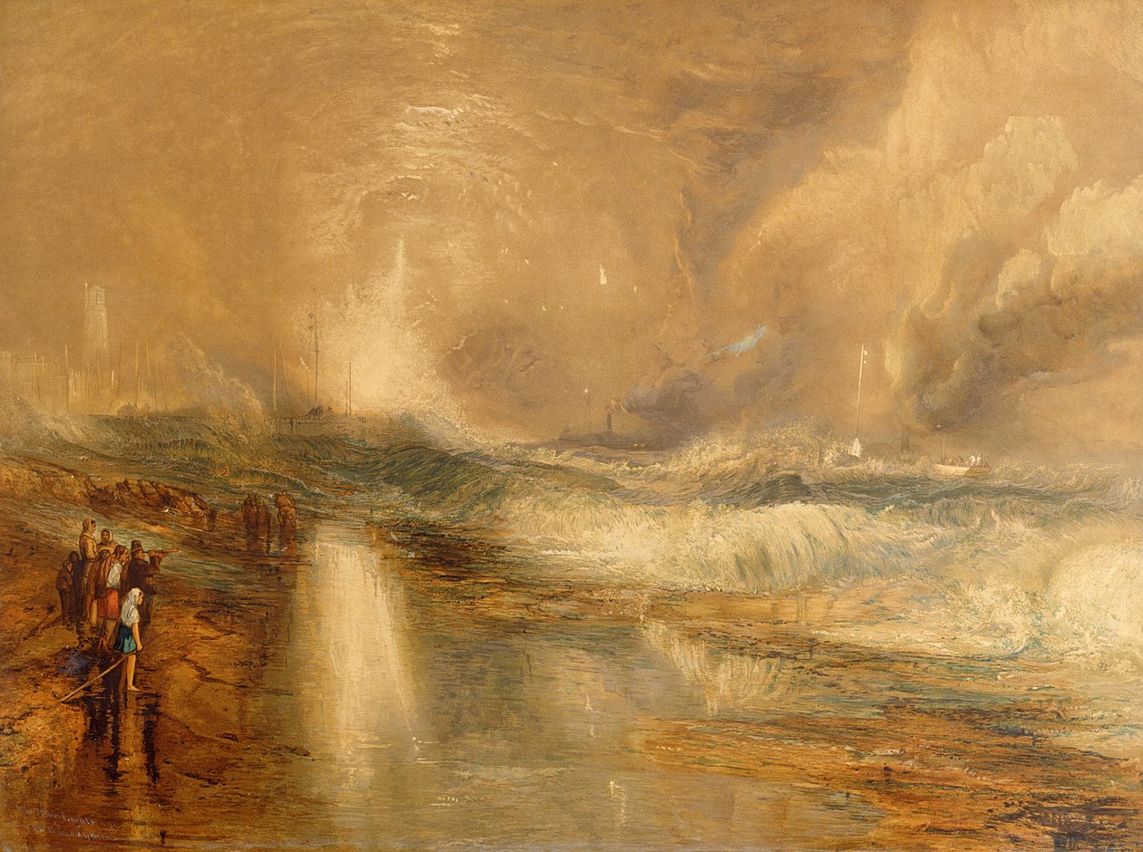 Rakiety i błękitne światła, 1855 (chromolit) autorstwa Joseph Mallord William Turner
