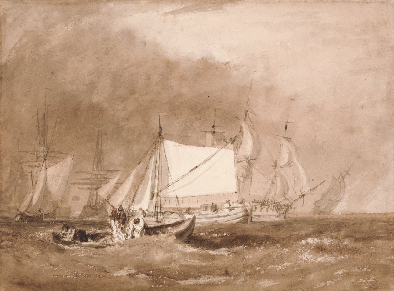 Scena wysyłki z rybakami autorstwa Joseph Mallord William Turner