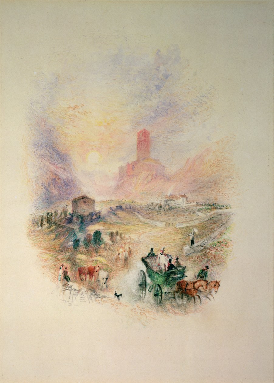 Sir Walter Scott odwiedzający Smallholm Tower autorstwa Joseph Mallord William Turner