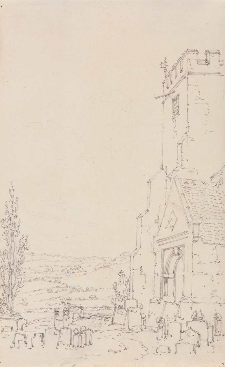 Kruchta Południowa i Wieża Niezidentyfikowanego Kościoła autorstwa Joseph Mallord William Turner