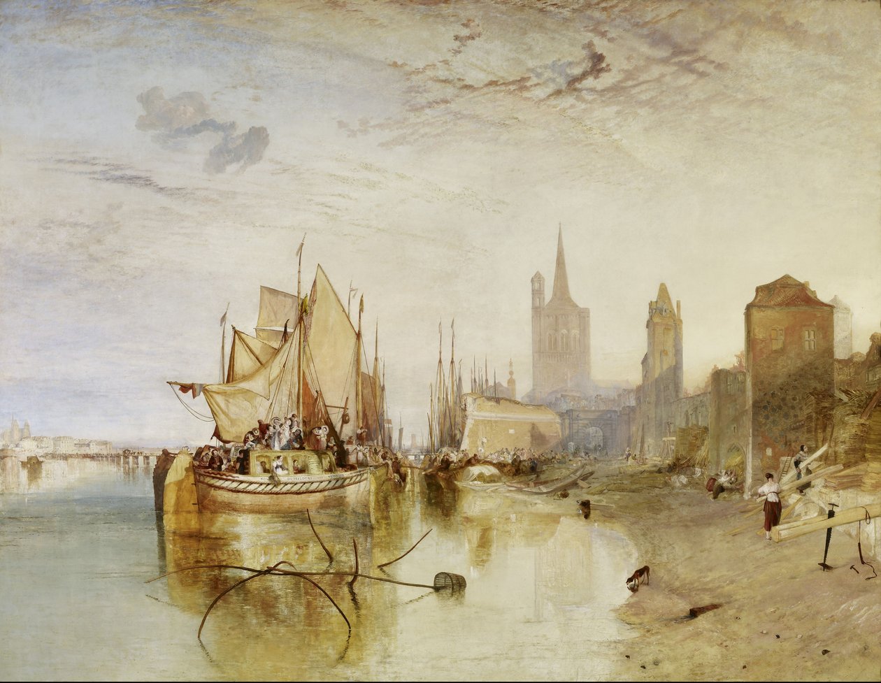 Przybycie statku towarowego, wieczór autorstwa Joseph Mallord William Turner
