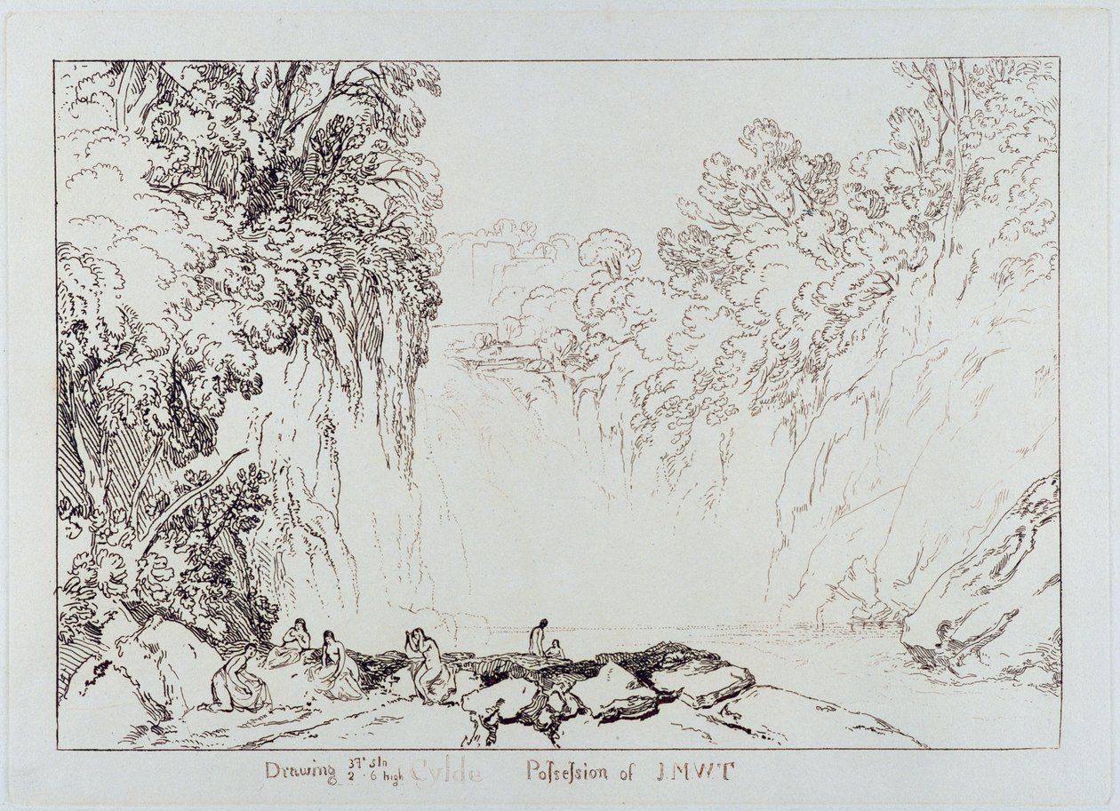 Upadek Clyde, grawerowany przez Charlesa Turnera (1773-1857) 1859-60 autorstwa Joseph Mallord William Turner