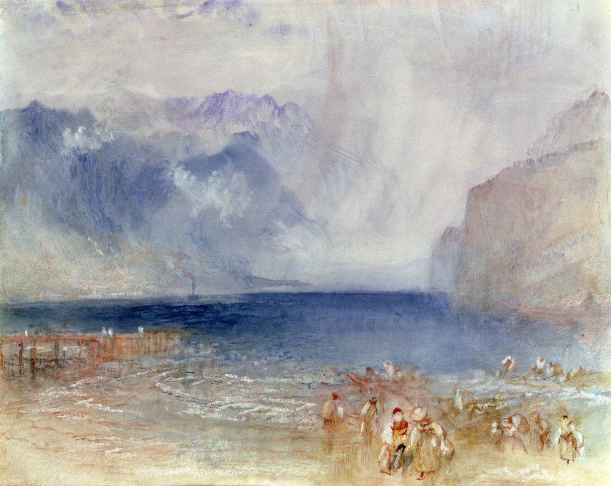 Pierwszy parowiec na Jeziorze Czterech Kantonów w 1841 r. autorstwa Joseph Mallord William Turner