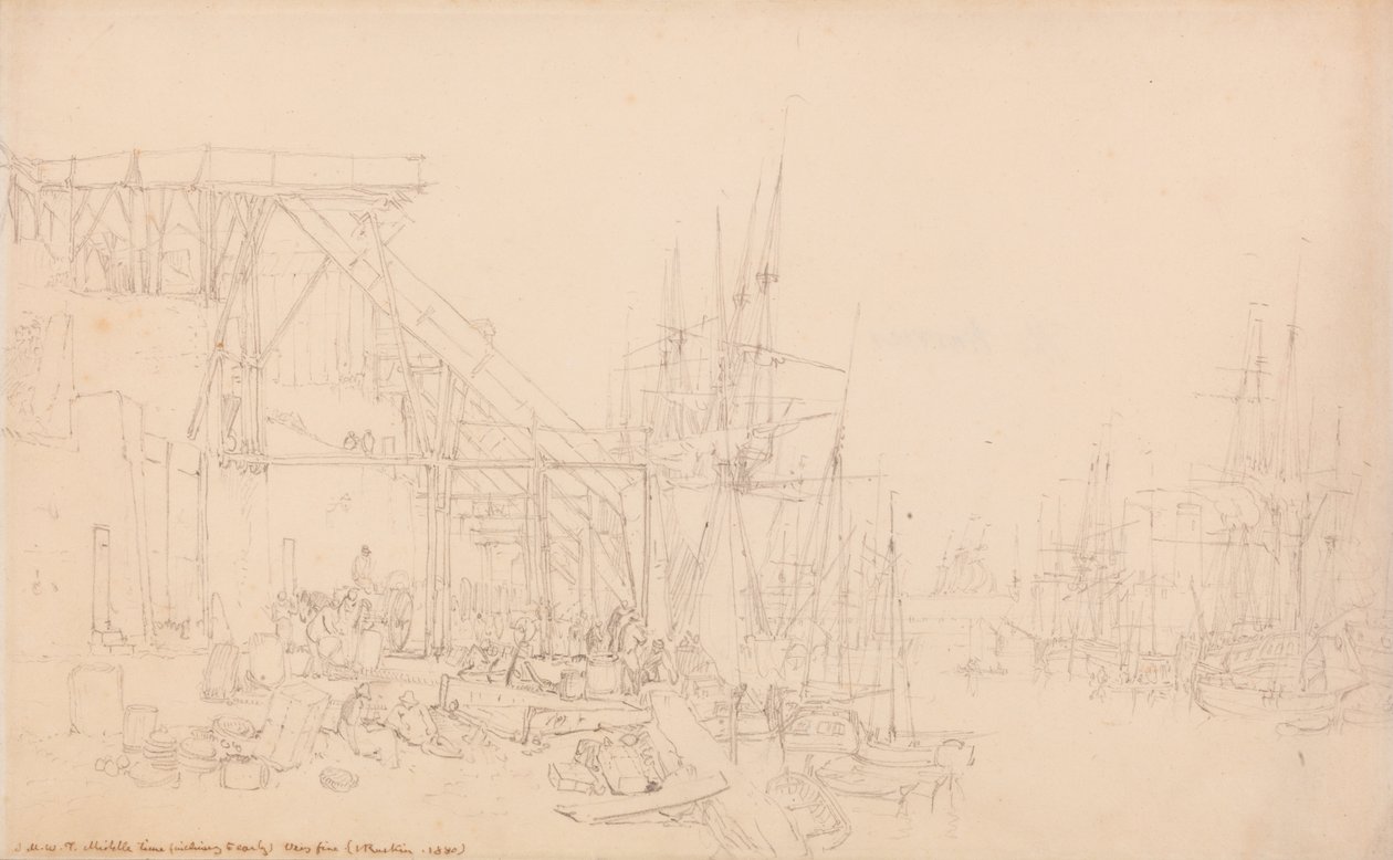 Pośpiechy, załadunek łodzi węglowych, tarcze północne autorstwa Joseph Mallord William Turner