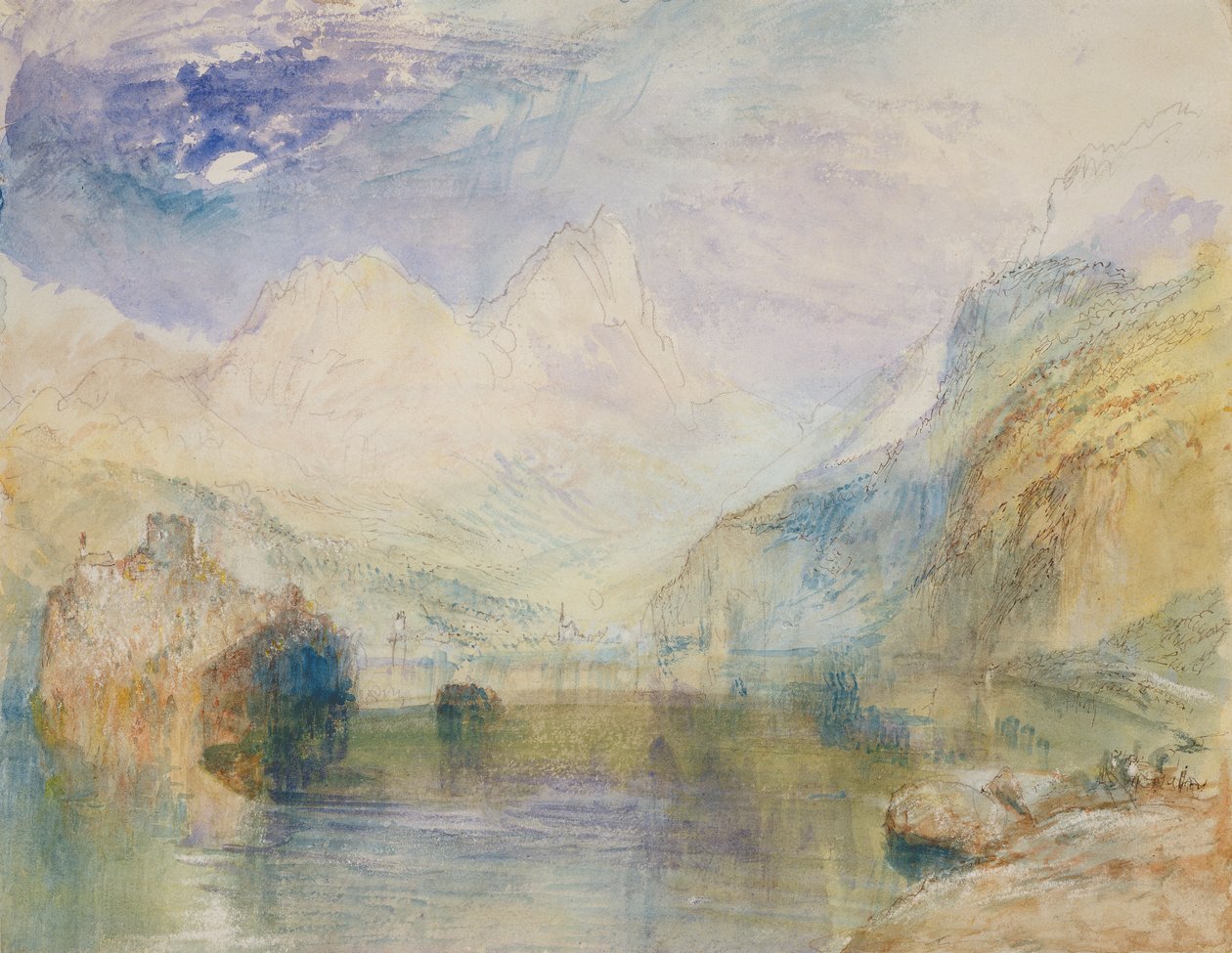 Jezioro Lauerzersee ze Schwyz i Mythen autorstwa Joseph Mallord William Turner