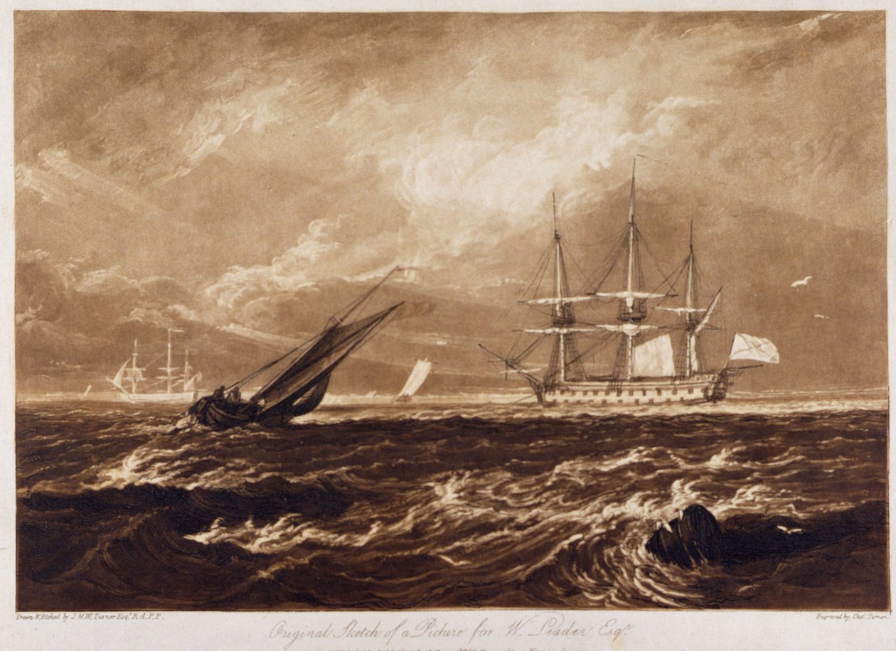 The Leader Sea Piece, grawerowane przez Charlesa Turnera (1773-1857) 1859-61 autorstwa Joseph Mallord William Turner