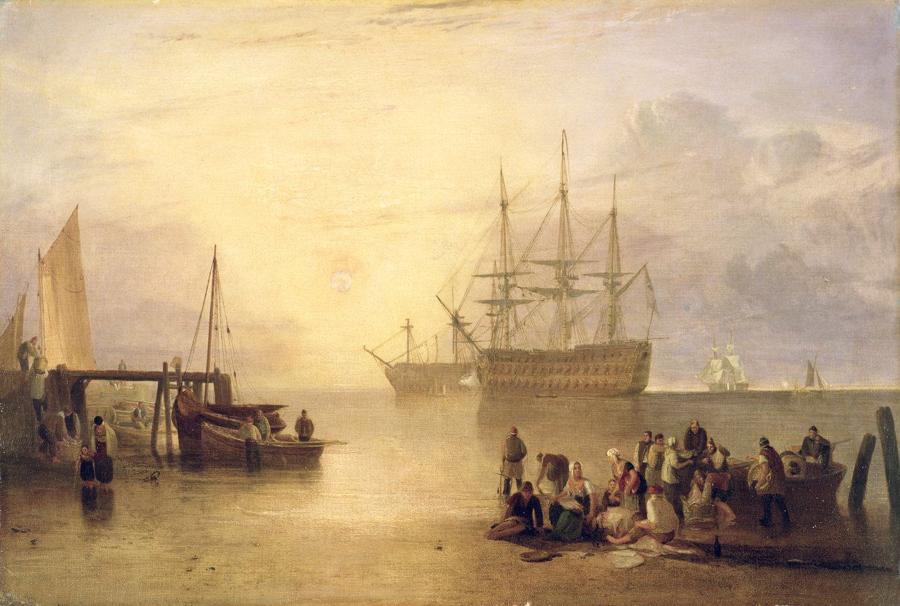 Słońce wschodzące przez parę, c.1809 autorstwa Joseph Mallord William Turner