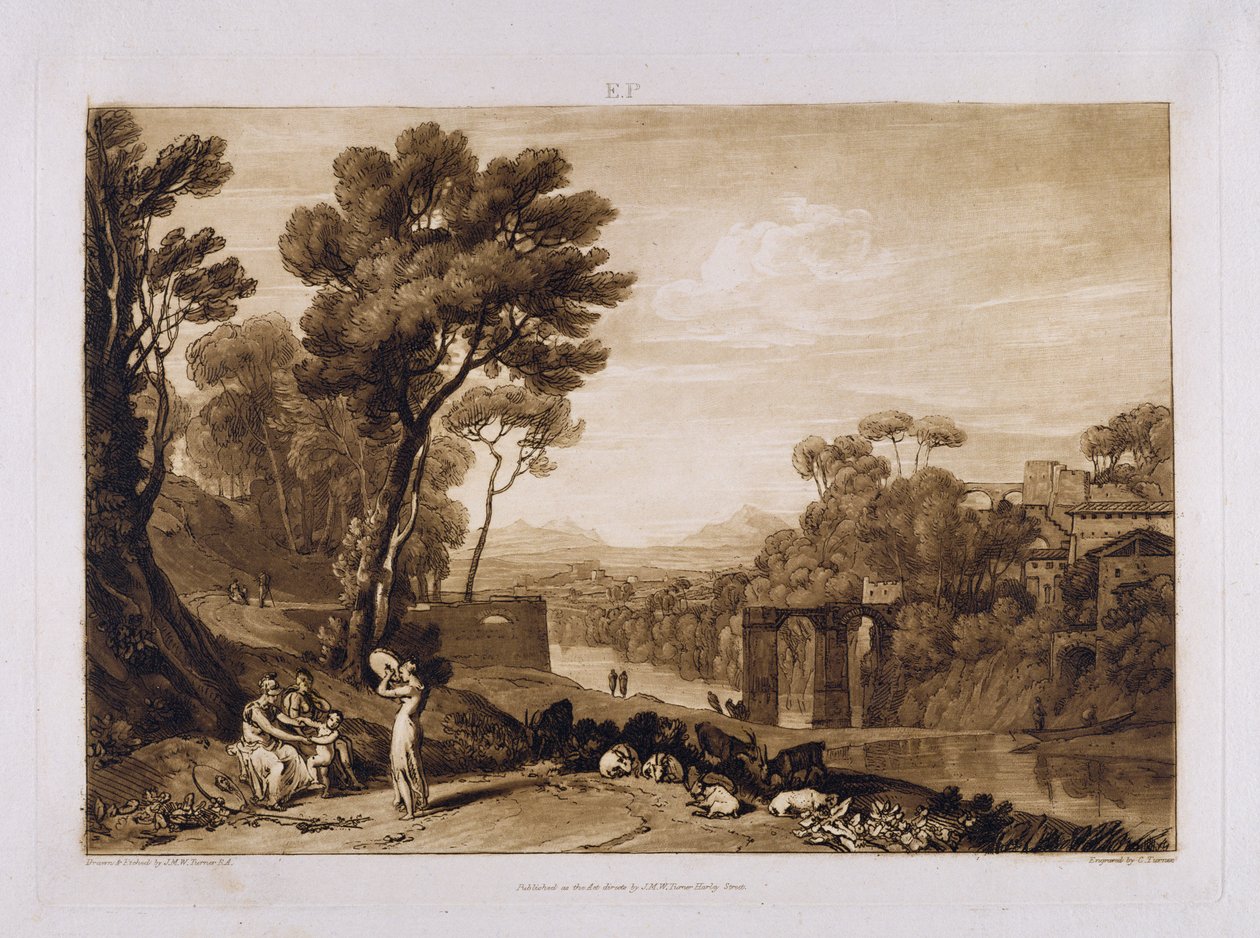 Kobieta i tamburyn, grawerowane przez Charlesa Turnera (1773-1857) 1853-74 autorstwa Joseph Mallord William Turner