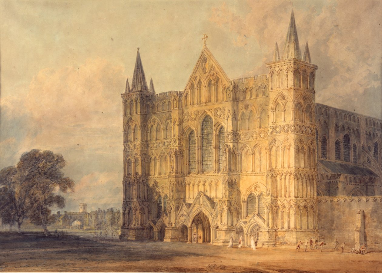 Zachodni front katedry w Salisbury, 1799 autorstwa Joseph Mallord William Turner