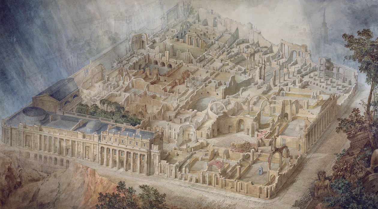 Bank Anglii jako ruina, 1830 autorstwa Joseph Michael Gandy