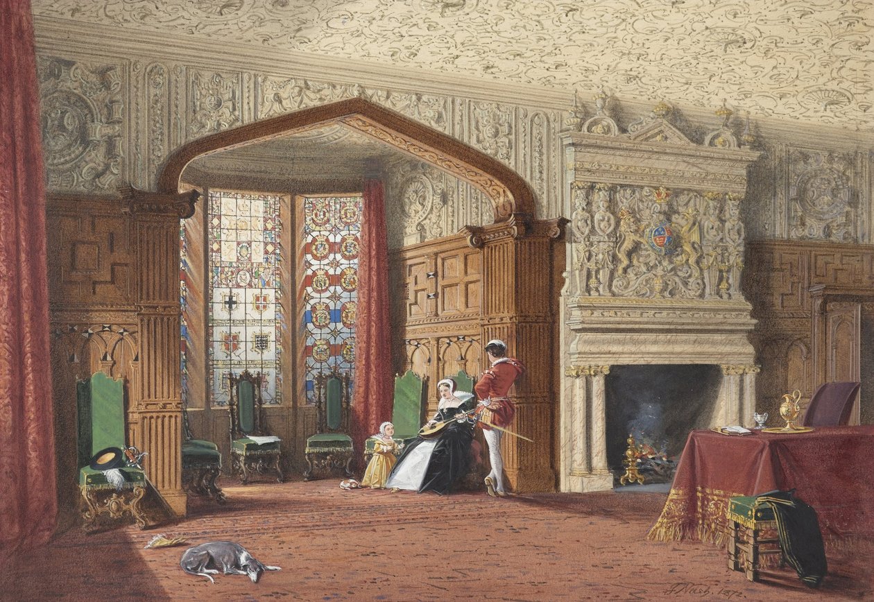 Pokój elżbietański w Lyme Hall, Cheshire autorstwa Joseph Nash