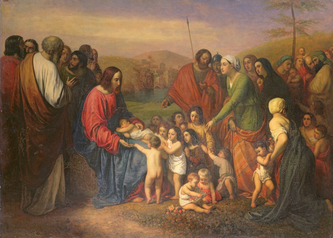 Niech małe dzieci przyjdą do mnie, 1837 autorstwa Joseph Nicolas Robert Fleury