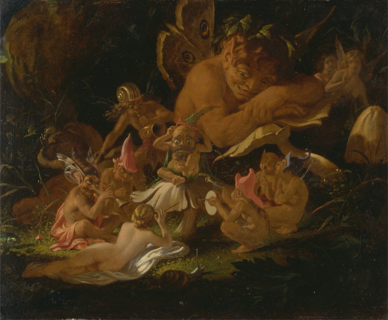 Puck i wróżki, ze snu nocy letniej autorstwa Joseph Noel Paton