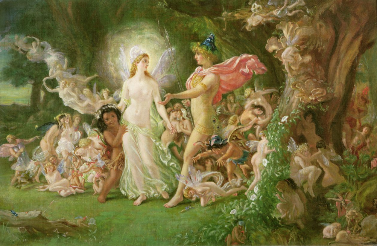 Studium do Kłótni Oberona i Tytanii autorstwa Joseph Noel Paton