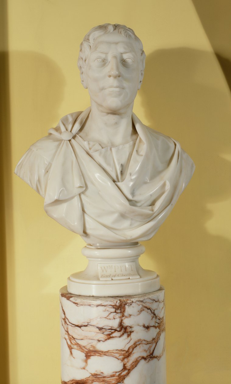 Popiersie Williama Pitta Starszego, 1. hrabiego Chatham (1708-78) (marmur) autorstwa Joseph Nollekens