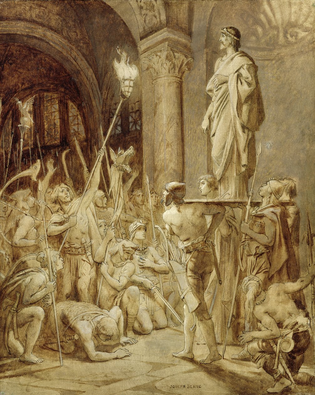 Clovis (465-511) Nosił na swojej tarczy autorstwa Joseph Paul Blanc