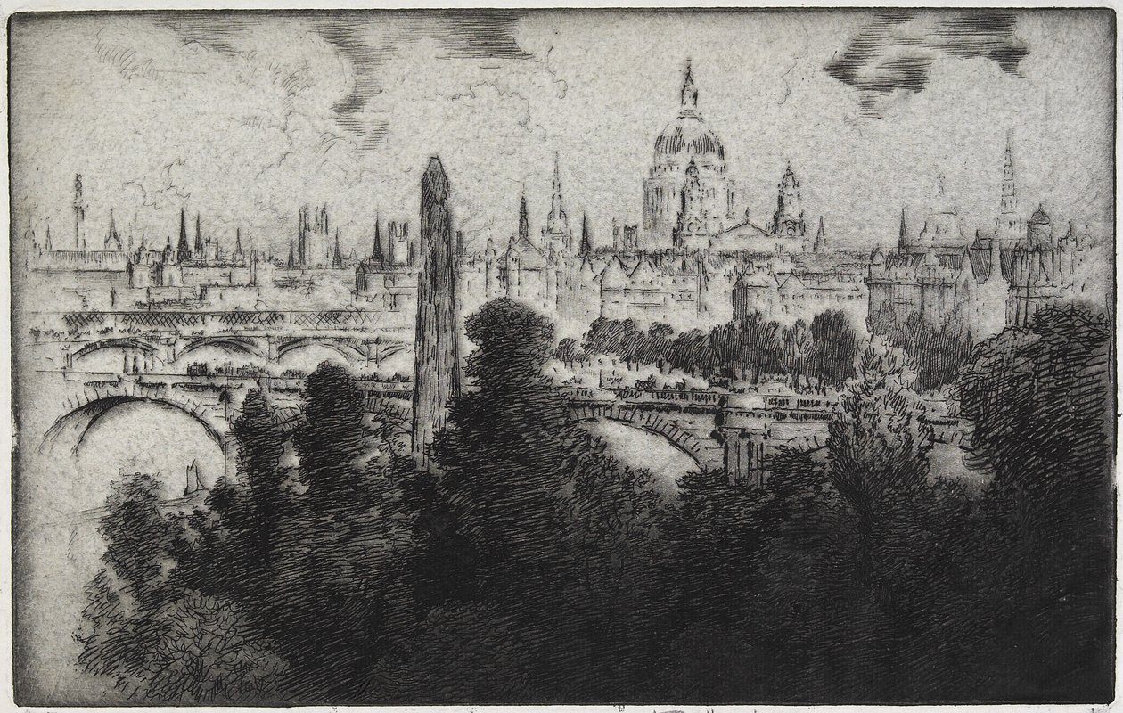 Londyn Over Embankment Gardens, 1906 autorstwa Joseph Pennell