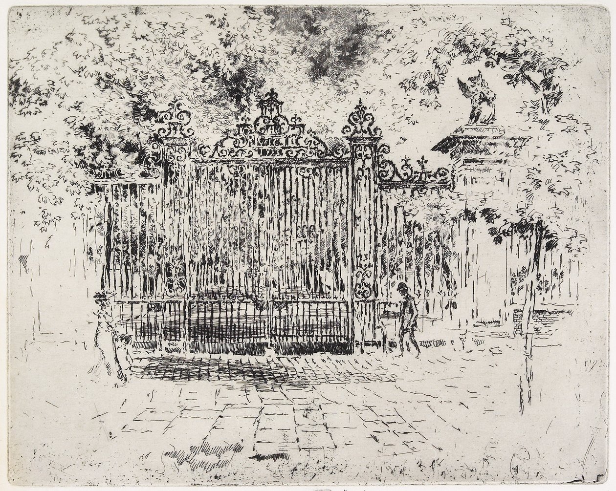 Brama, gospoda Greya, ok. 1930 r. 1903-1906 autorstwa Joseph Pennell