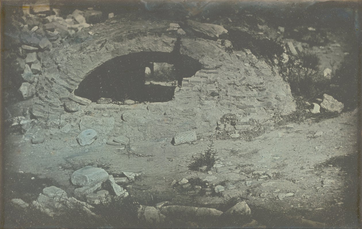Athènes. T.(emple) de Min.(erve) Poliade (1er plans) , (Otwór cysterny u podnóża Erecthe... autorstwa Philibert Joseph Girault de Prangey