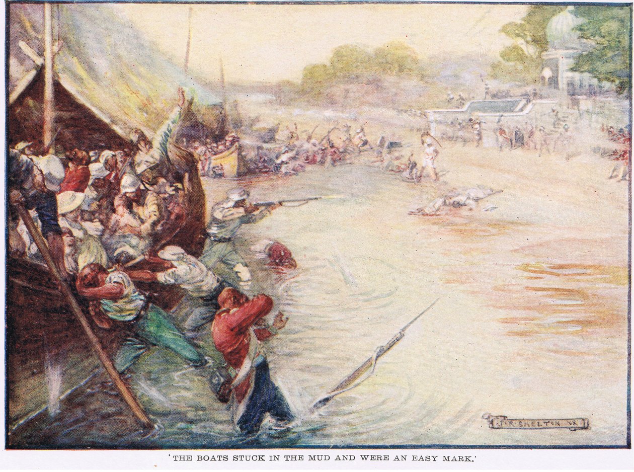 Łodzie utknęły w błocie i były łatwym celem autorstwa Joseph Ratcliffe Skelton