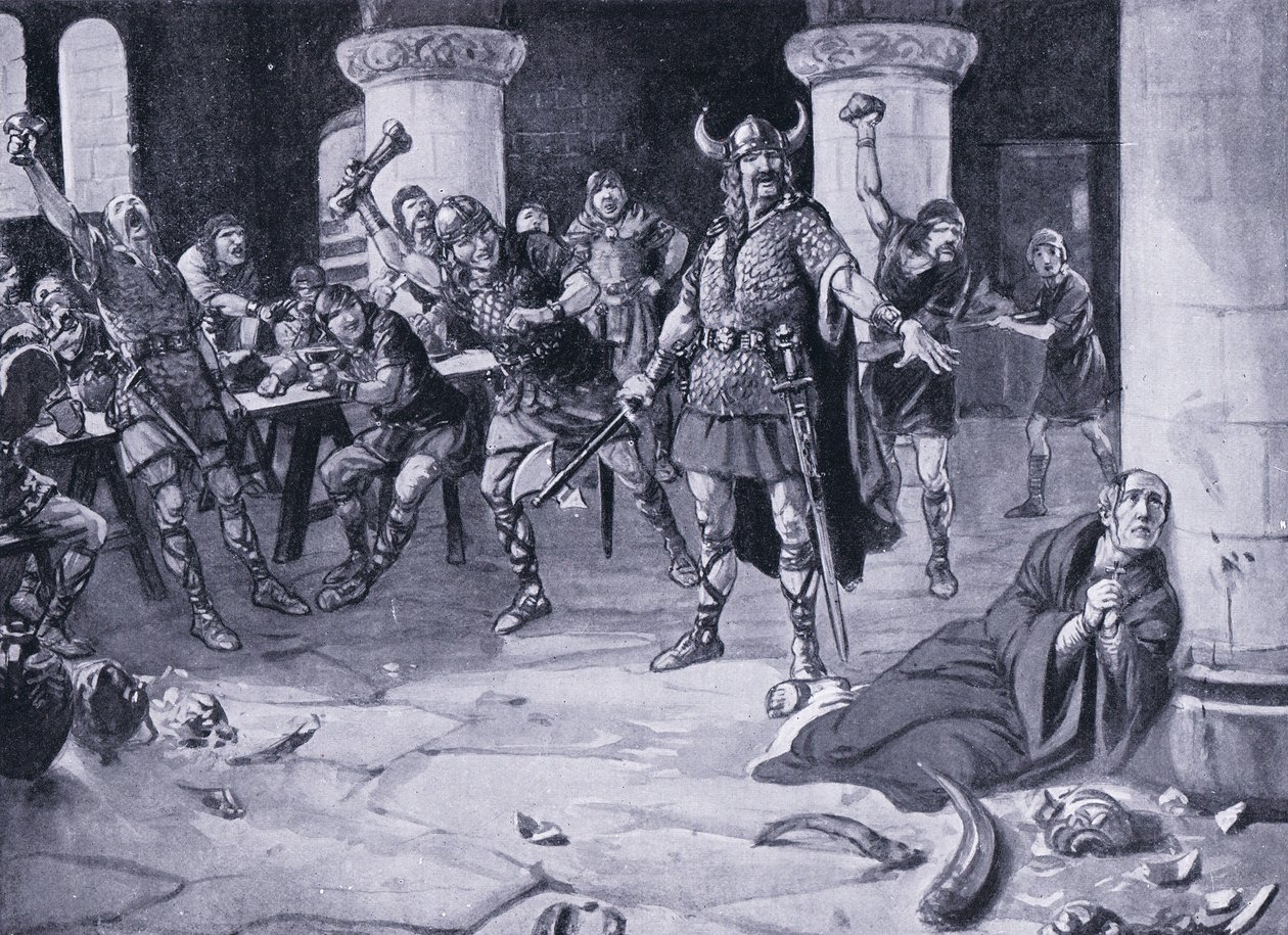 Męczeństwo Alphege, Niedziela Palmowa AD1016, lata 20. autorstwa Joseph Ratcliffe Skelton