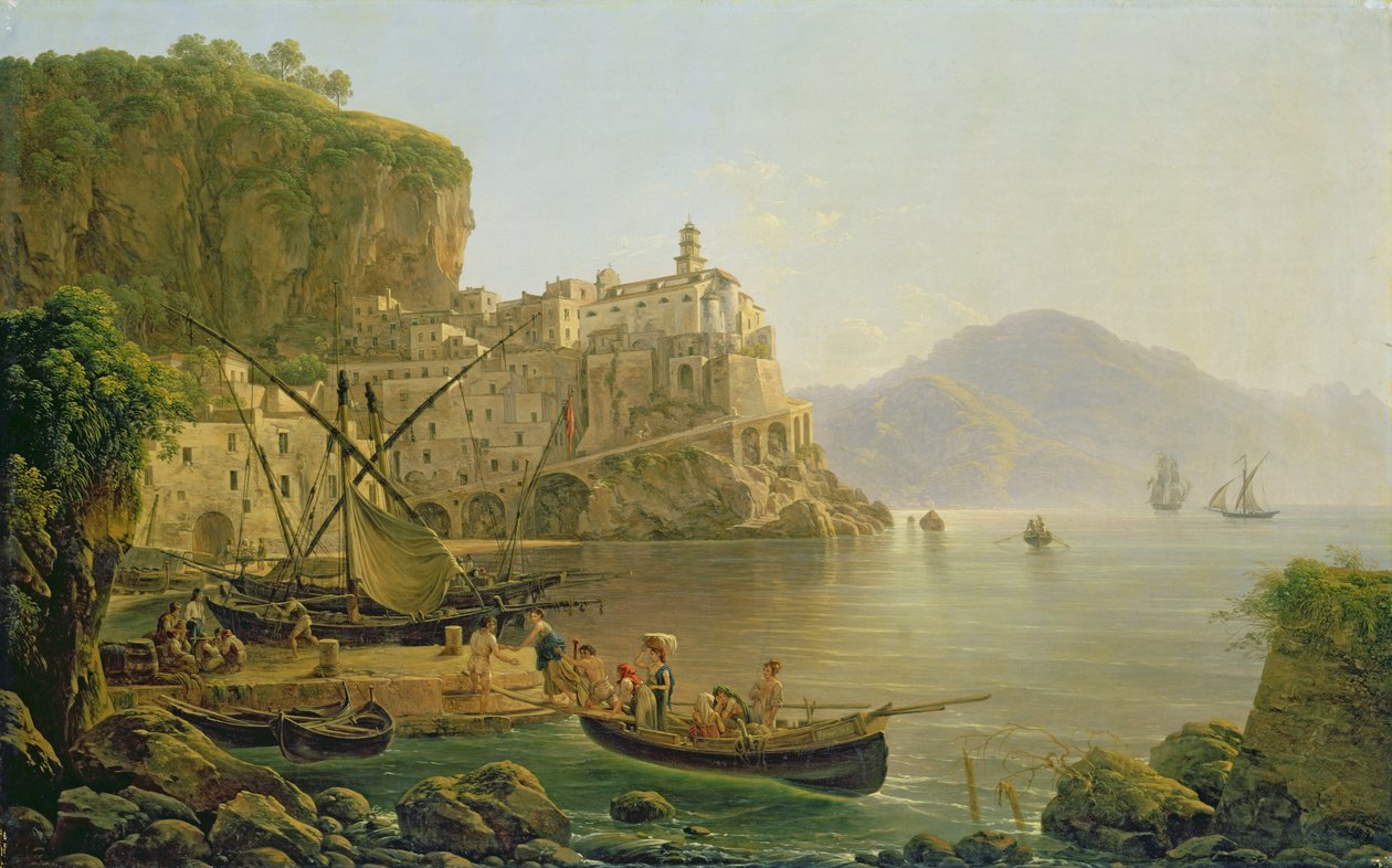 Widok w kierunku Atrani na Amalfi, 1817 autorstwa Joseph Rebell