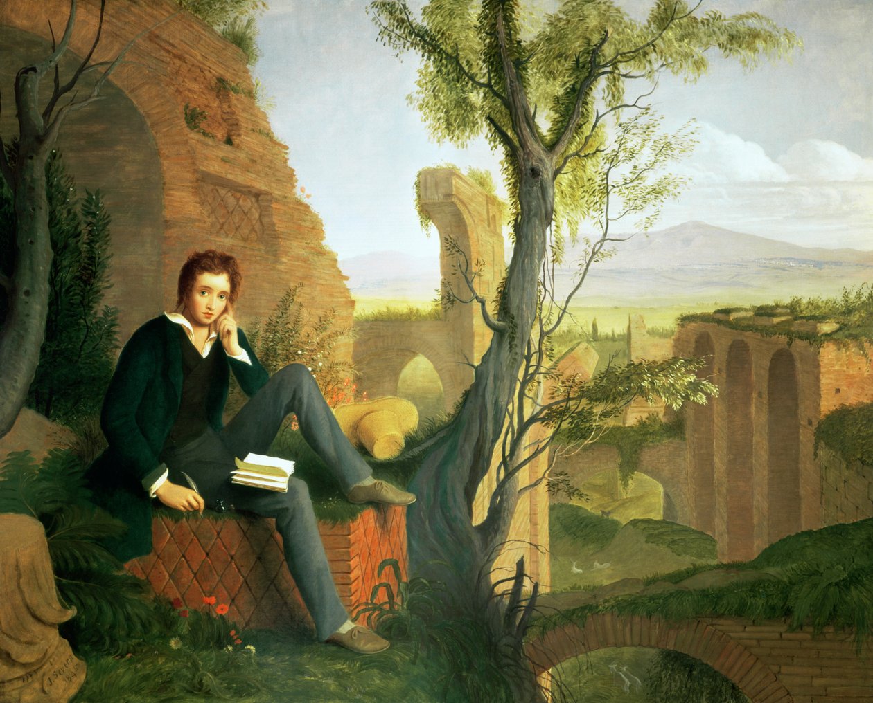 Percy Bysshe Shelley (1792-1822) 1845 autorstwa Joseph Severn