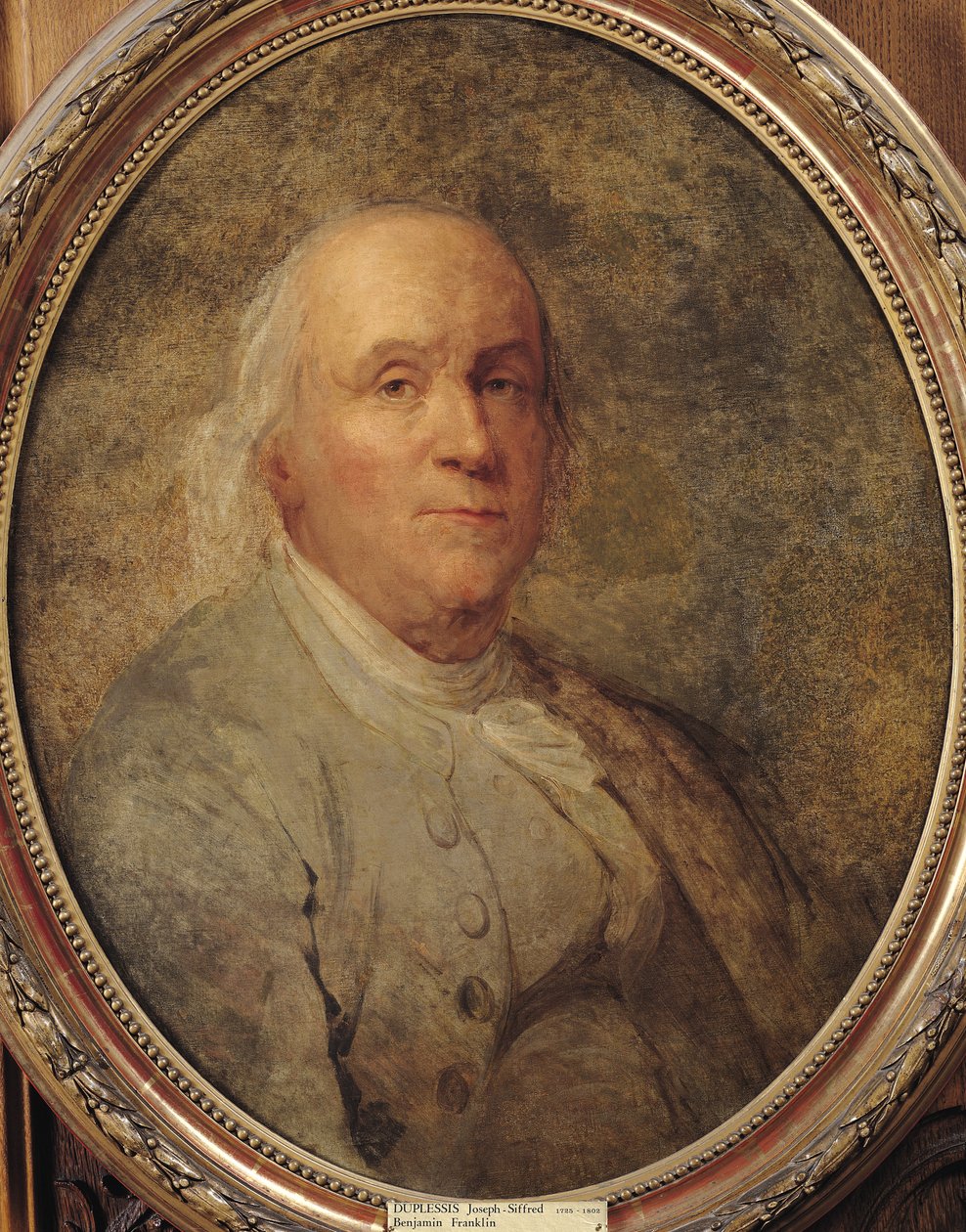 Portret Benjamina Franklina, ok. 1780 autorstwa Joseph Siffred Duplessis