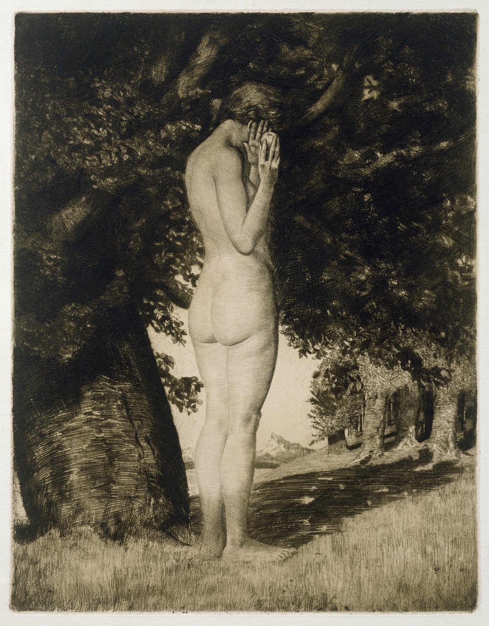 Ewa, 1918 (akwaforta na papierze) autorstwa Joseph Uhl