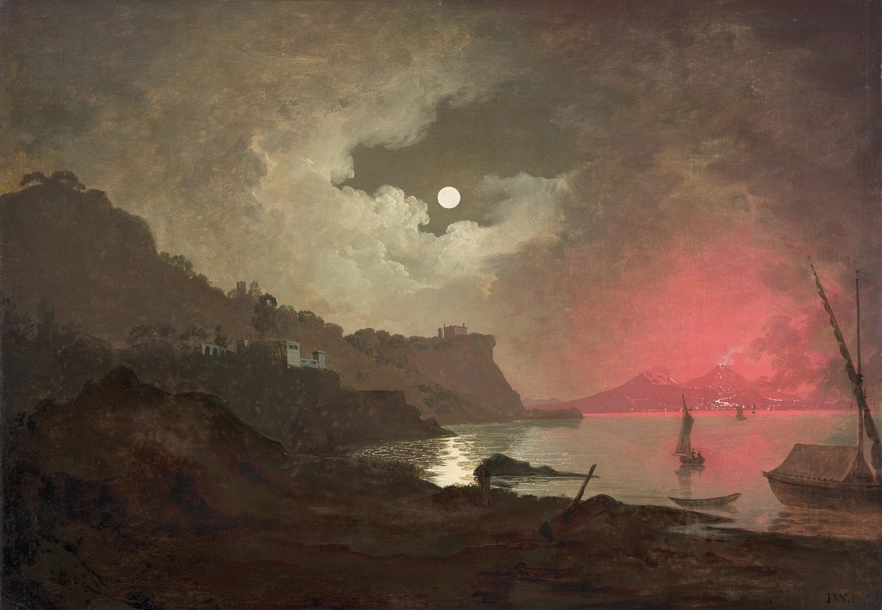 Widok na Wezuwiusza z Posillipo, Neapol autorstwa Joseph Wright of Derby