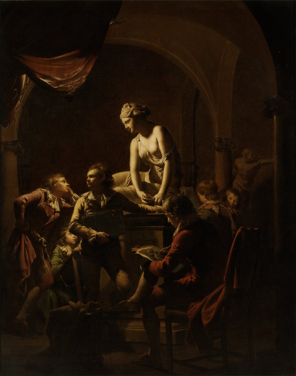 Akademia przy świetle reflektorów autorstwa Joseph Wright of Derby
