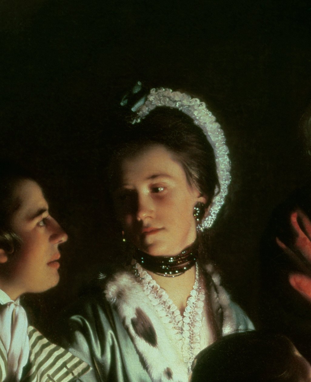 Eksperyment na ptaku w pompie powietrza, 1768 (detal 5872) autorstwa Joseph Wright of Derby